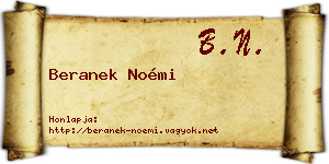 Beranek Noémi névjegykártya